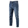 Spring Autumn Men's Jeans High-quality Solid Color Washed Cotton Stretch Straight Denim Pants Male Casual Business Trousers 38 1