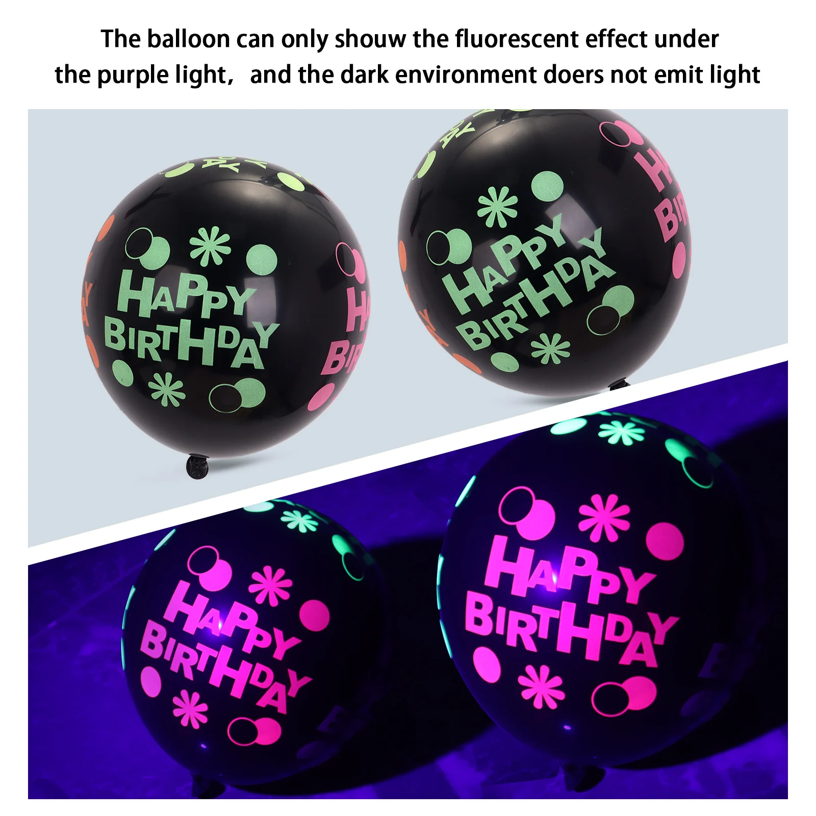 20pcs 12inch Luminous Star Fluorescent Balloons Glow In The Dark