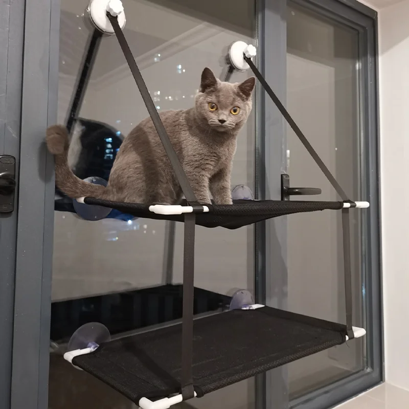 CatBedHangingWindowDoubleLayerPetHammockSunnyWindowSeat