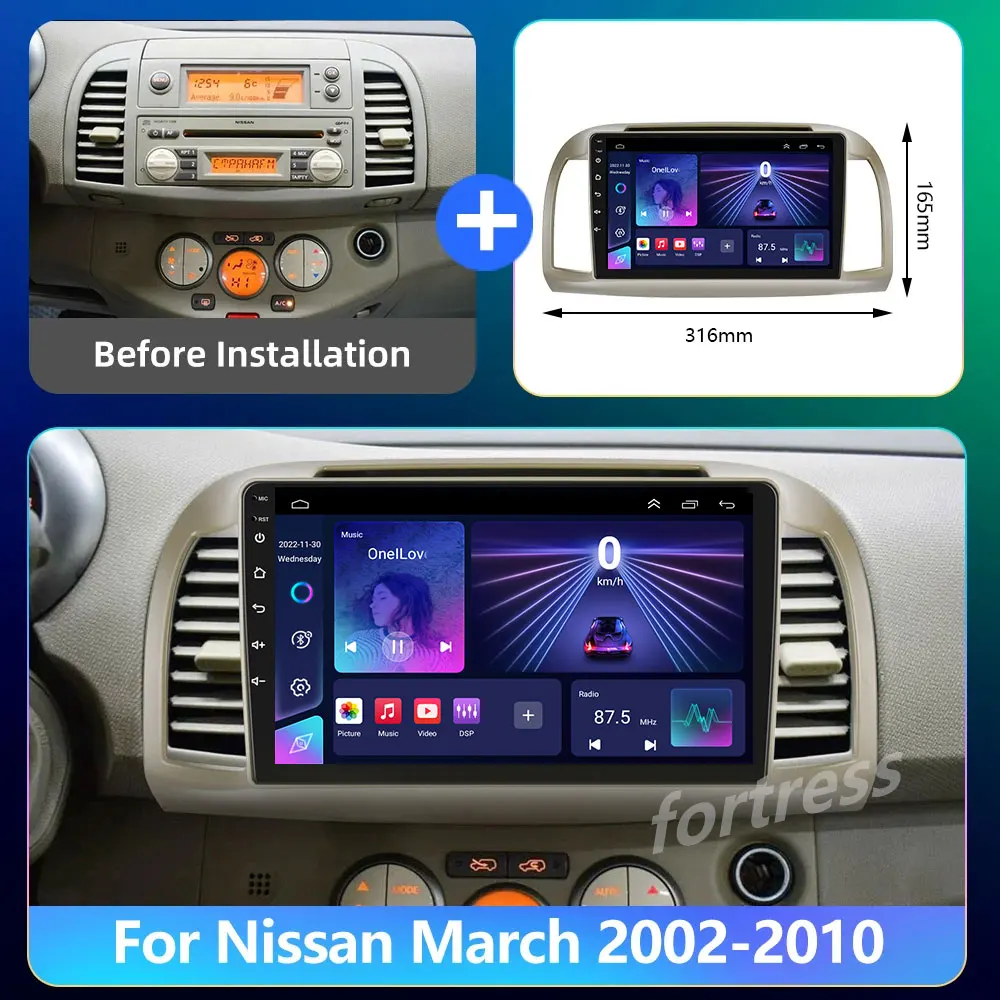 ֻ March Micra K12 2002 -2010 Ƽ̵ ī  ׷   ī÷, ȵ̵ ڵ ̼, 4G BT, ȵ̵ 13