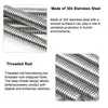 304 Stainles Steel Full Threaded Rod Bolt M2 M2.5 M3 M4-M20 Length 250/500mm Full Metric Headless Bolt Thread Stud Rods Screws 5