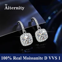 GRA Certificates 100% Real Moissanite 925 Sterling Silver D VVS1 Pass Diamond Tester Pen Moissanite Stud Earrings For Women