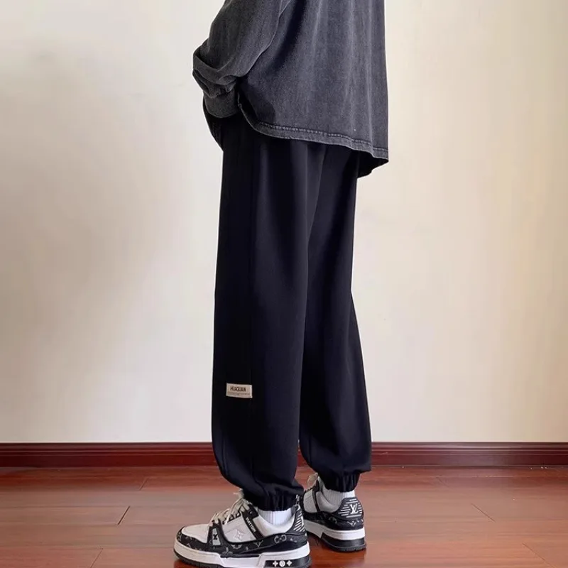2023 New Spring and Autumn and Winter Oversized High Waist Lace Up Letter Printing Casual Loose Slim Sports Strap Halen Pants