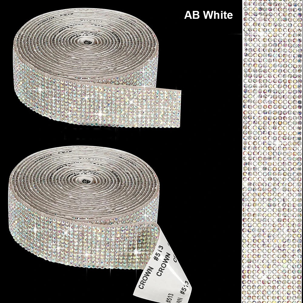 3 Rolls 6 Yards Bling Rhinestone Tapes, Adhesive Rhinestone Ribbon Rolls,  Crystal Bling Rhinestone Diamond Stickers Tape, Decorative for Craft DIY