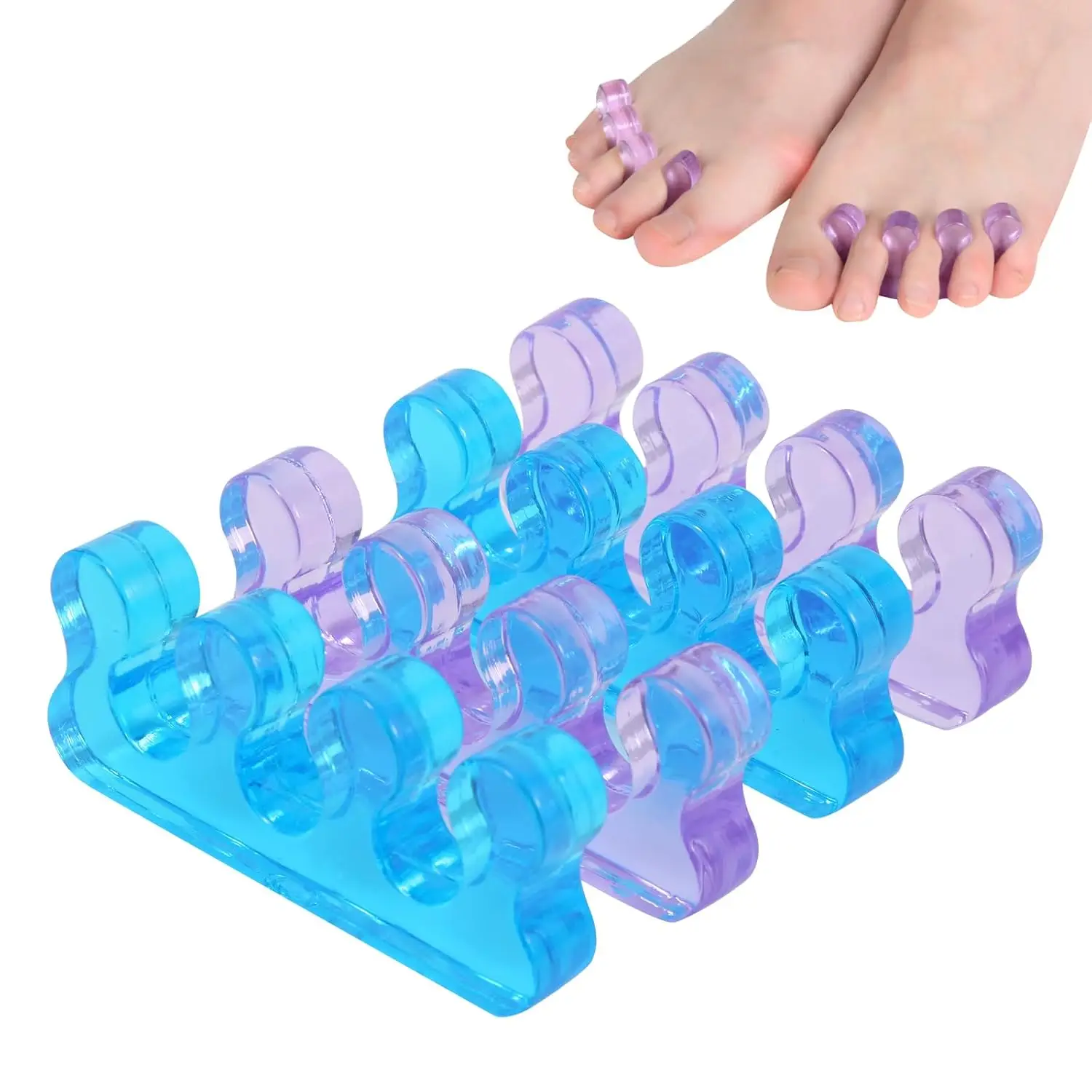 Silicone Toe Separator for Bunions Hammer Toe Relief Orthopedic Spacers Pain Relief for Overlapping Toes Nail Polish Protect
