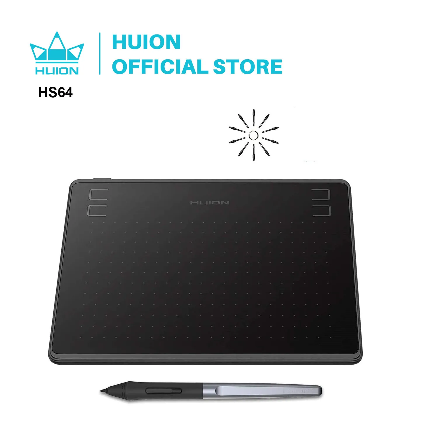 HUION HS64 6x4 Inches Graphic Drawing Tablets Phone Tablet Painting Tools with Battery-Free Stylus for Android Windows and macOS