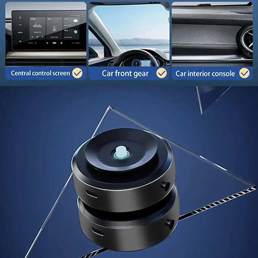 Magnetic Car Phone Holder Metal Black Suction Cup Bracket