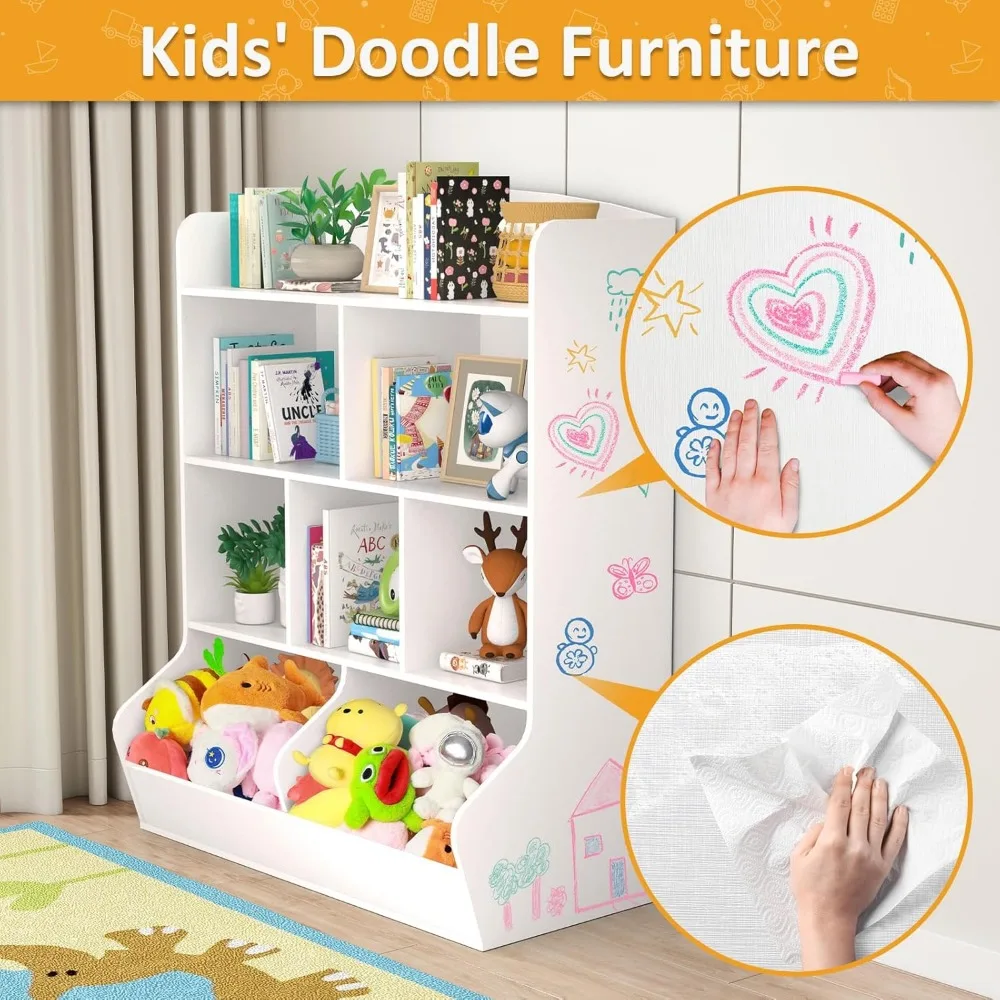 Children's cabinet, odorless, toy storage, storage cabinet for books and toys, can be painted and easy to clean.