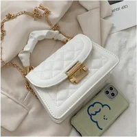 Grid pattern tote bag women's buckle decoration flap wallet fashion PU leather crossbody bag high quality bag - Image 3