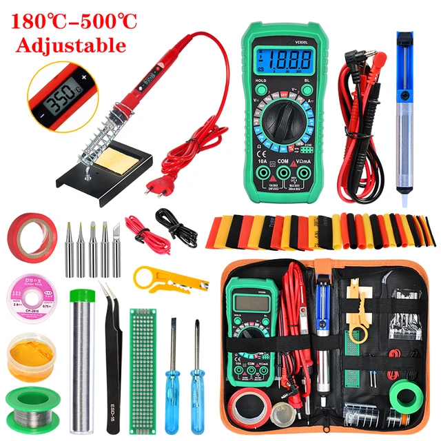 Adjustable Temperature Soldering Iron Kit 110V 220V 80W Welding Tool Kit