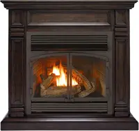 Duluth Forge Dual Fuel Ventless Gas Fireplace System Mantle Thermostat Control 6Fire Logs Use with Natural Gas or Liquid Propane 1