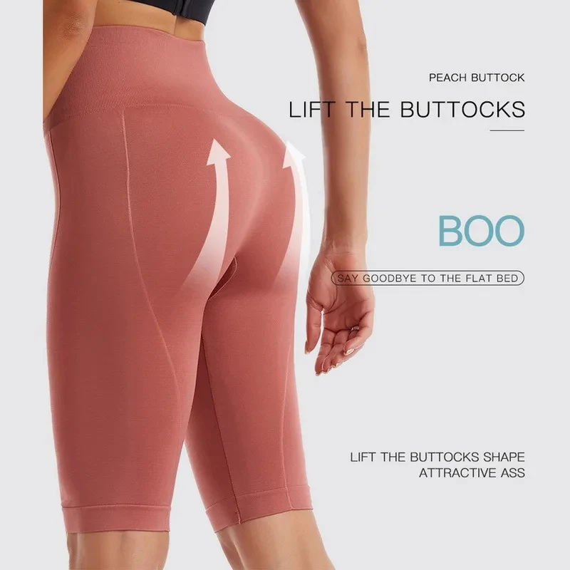 High Waist Sports Biker Shorts Women Naked Feeling Workout Push Up Leggings Tummy Control Yoga Running Fitness Gym Slim Pants