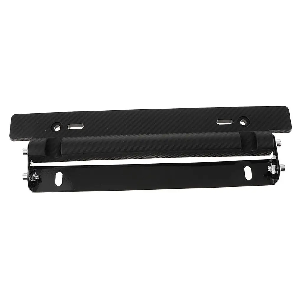 Car Front Bumper License Plate Mount Bracket Holder Adjustable Carbon Fiber