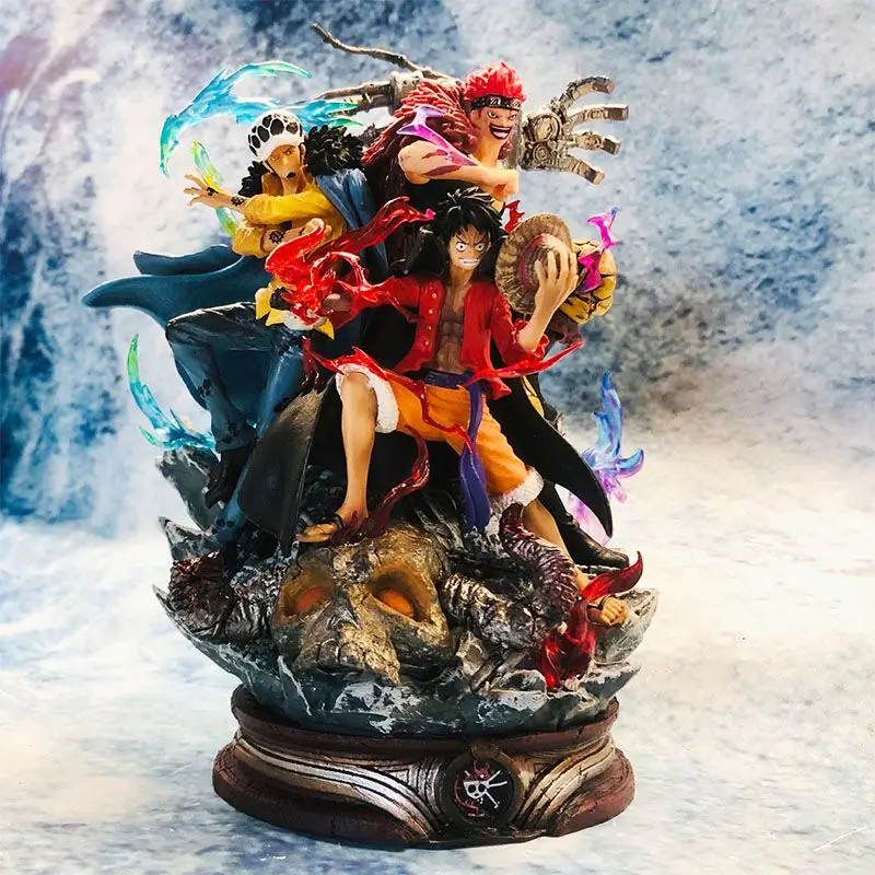 

22cm One Piece Anime Figures Luffy Kidd Law Worst Generation Gk Figurine Yonko Pvc Statue Model Collection Toys Gift Decoration