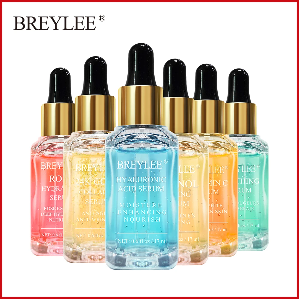 BREYLEE Face Serum Retinol Skin Care Whitening Essence Vitamin C Hyaluronic Acid Moisturizing 24k Gold Anti Aging Cream 5PCS 2