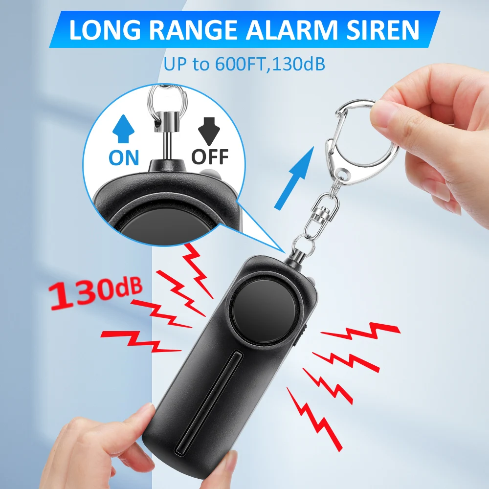Personal Security Alarm - 130dB Loud Keychain Alert for Self Defense and Safety