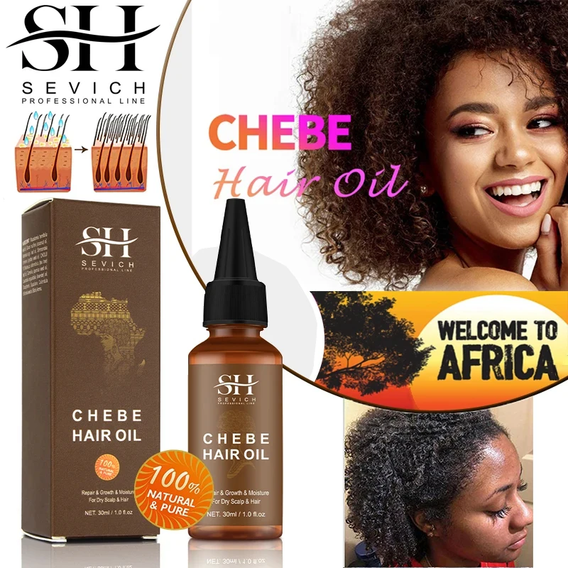 Sevich Africa Hair Growth Oil 30ml Traction Alopecia Chebe Powder Essence Oil Anti Hair Loss Treatment Product Thicken Hair Care