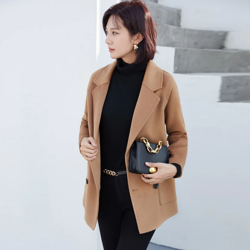 Hot Selling Autumn And Winter New 100 Wool Double Faced Short Women's Coat MM