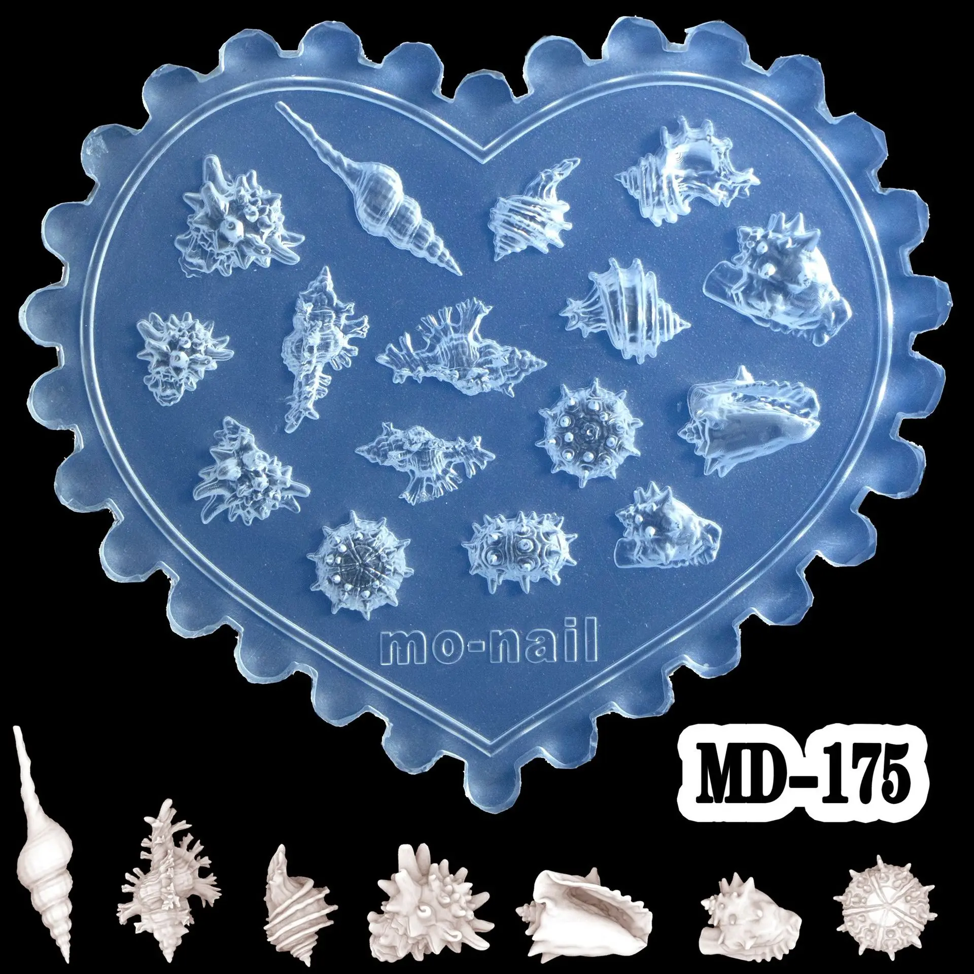 1pc MD147-190 불가사리 해마 해양 해파리 껍질 3D 아크릴 네일 몰드 네일 아트 장식 DIY 실리콘 네일 아트