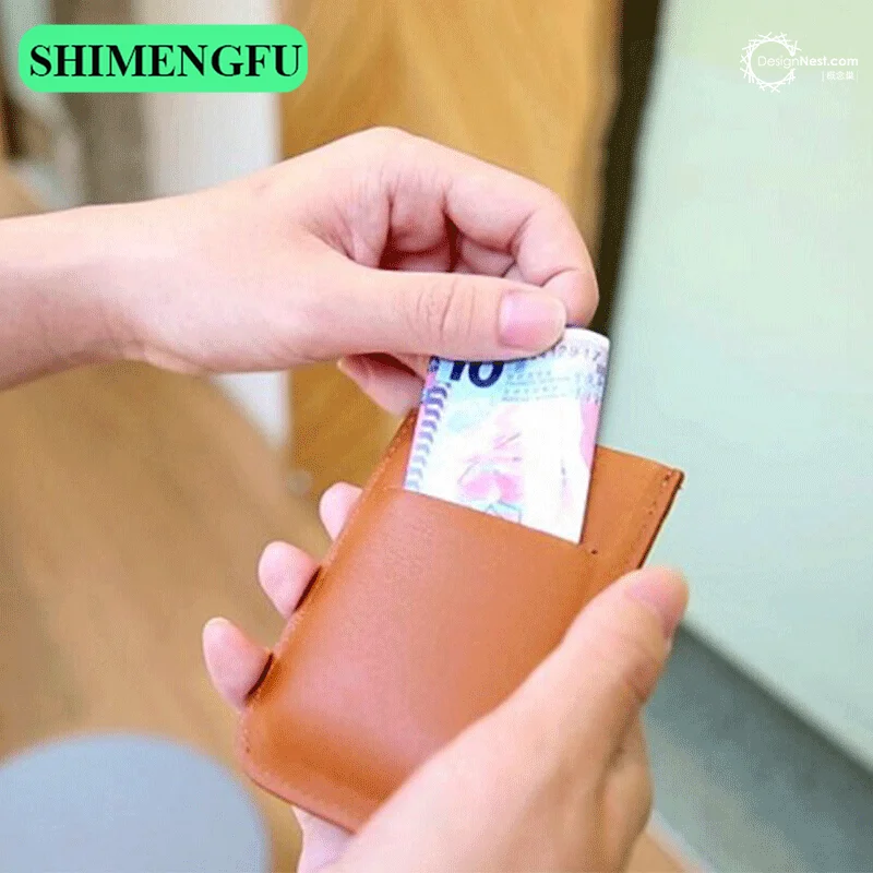 DAX V1 V2 V3 Leather Card Holder Mini Slim Portable Pulled Men Credit Card Wallet 5Card Money Purse Women Handbag card holder