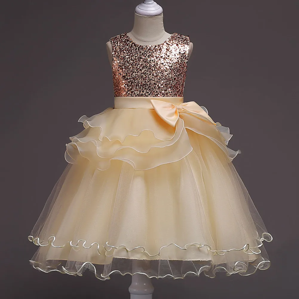 

European and American Children's Clothing Dress New Children's Sequined Mesh Tutu Skirt Girls Costumes Princess Dress