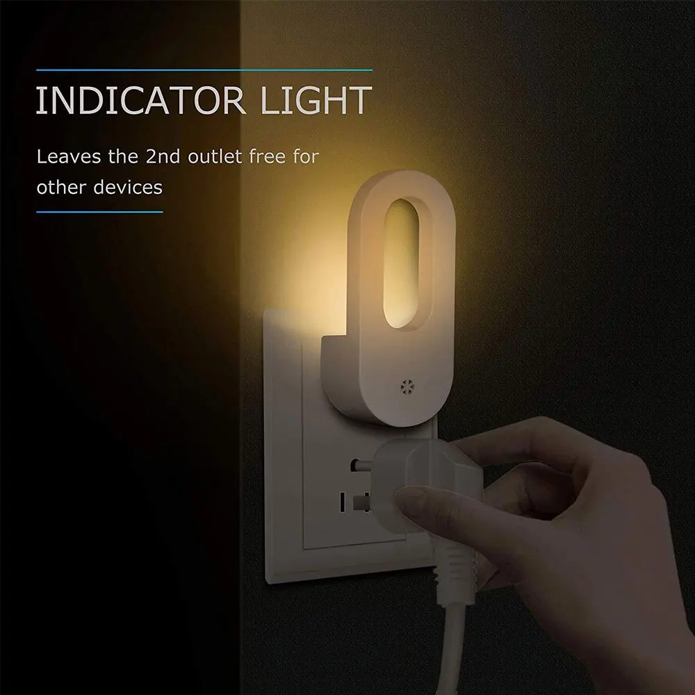 4X 2X Wireless Intelligent Night Bulb LED Light Sensor Lights EU Plug Warm White Plug-in Wall Emergency Lamp for Hallway Bedroom bright night light
