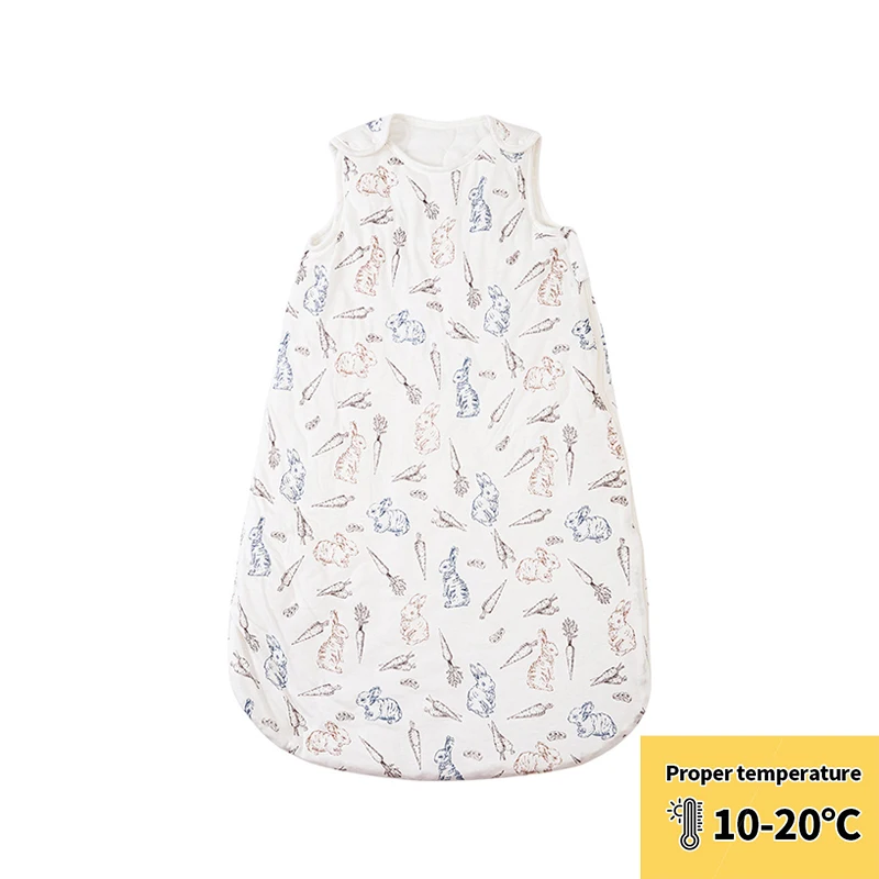 Sleeveless Soft Newborn Baby Sleeping Bag Bamboo Cotton Warm Wear-resistant Blanket Winter Printed Vest Sleeping Bag