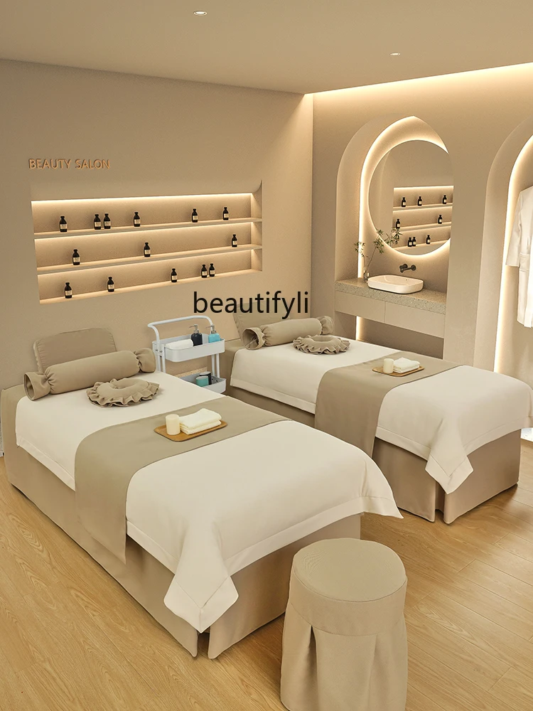 

Light Luxury Beauty Salon Four-Piece Set High-Grade Pure Cotton Pavilion of Regimen Thai Massage Bed Sheet Duvet Cover Sets