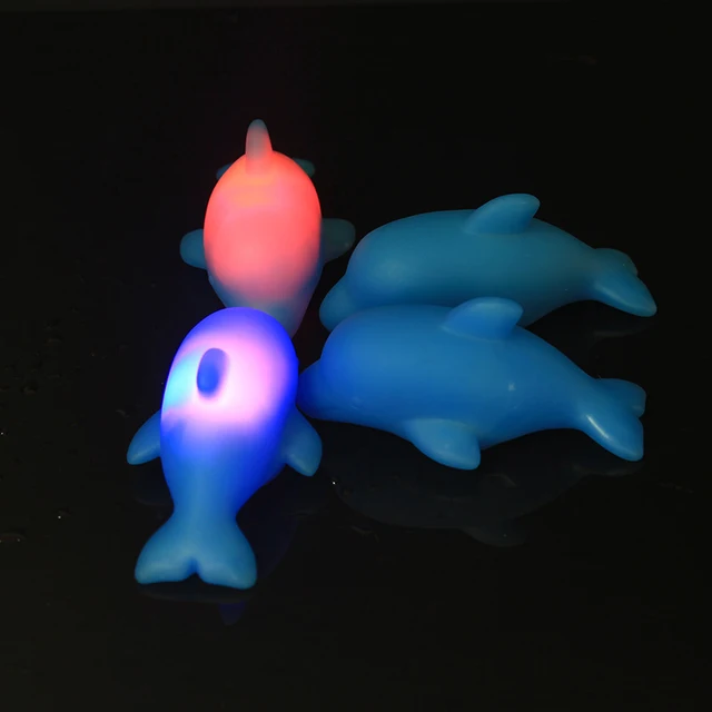 Baby Toys Dolphin Light Up Bath Toy Kids Water Toys LED Glowing toddler toys Luminous Beach Pool Shower Game for Children Gifts 4