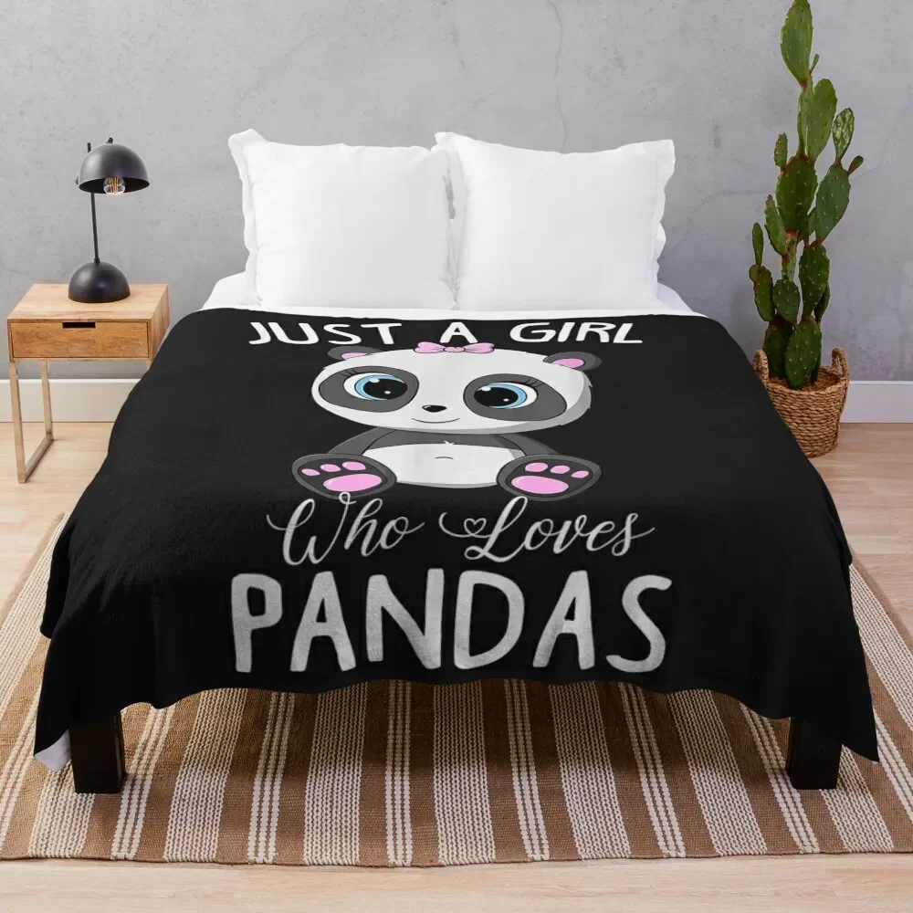 

Just A Girl Who Loves Pandas Fun Cute Baby Panda Lover Gift TShirt5 Throw Blanket Thins Summer Shaggy Blankets