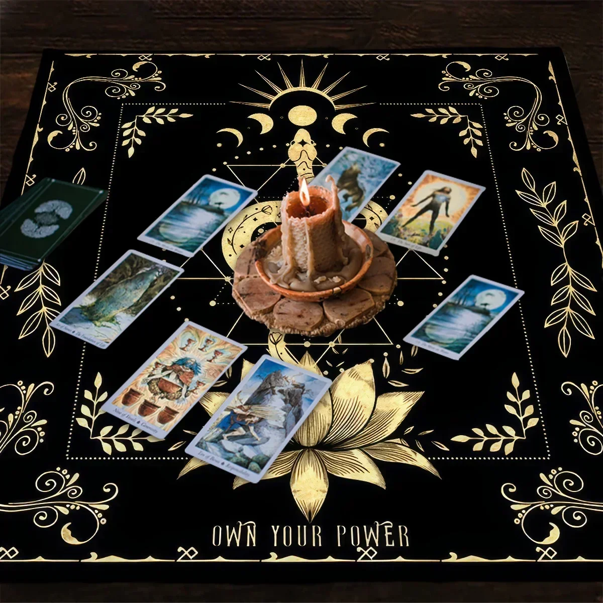 Own Your Power Altar Cloth Moon Phase Snake Tarot Cloth Spread Tarot Reading ClothWitch Wiccan Home Decor Party Gift 4