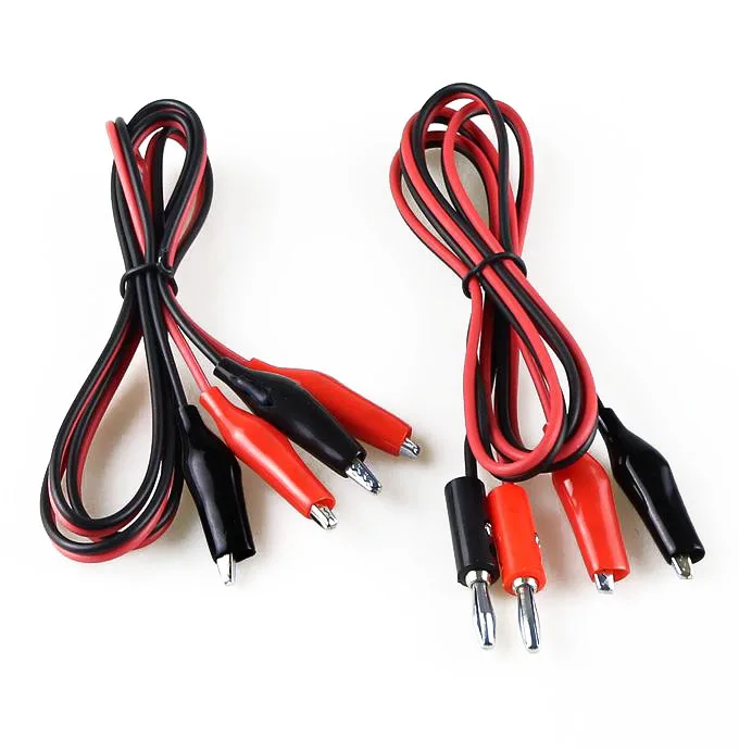 1Pcs 1meter Double Red and Black Banana plug Clips Crocodile Cable Alligator Jumper Wire Test Leads