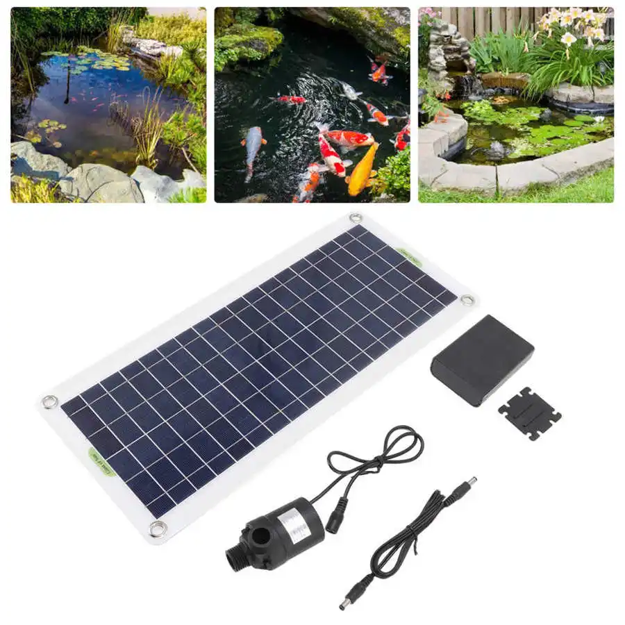 Solar Water Pump Kit 30W Polysilicon Solar Panel Fountain Pump Kits for