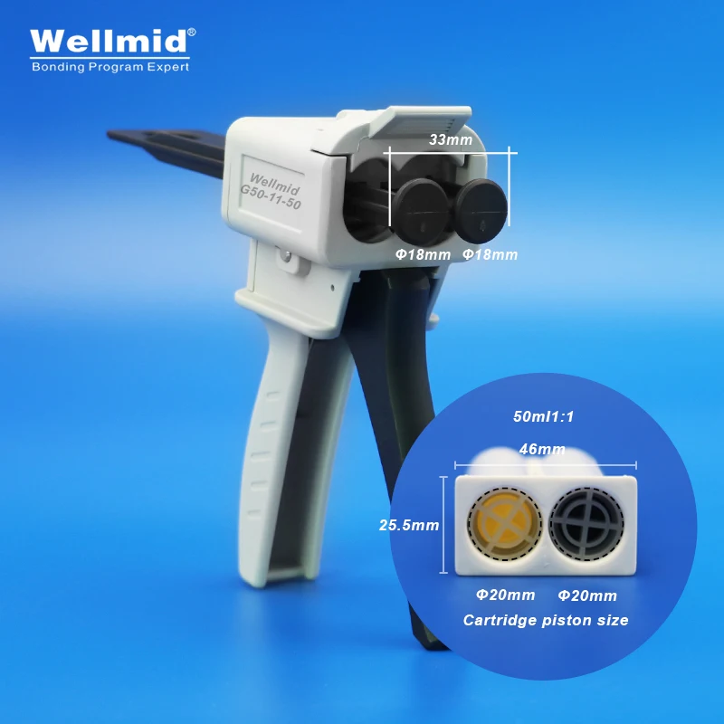 50ml 1:1 Epoxy Adhesives Dispensing Gun 2K Kit Portable Double Tube Mixing Dispenser Loctite ARALDITE 3M Cartridges AB Glue Gun epoxy adhesive dispensing gun