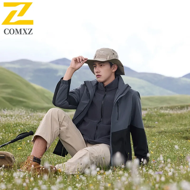 COMXZ Mens Thickened Jacket Mountaineering Windproof Warm Parka 2025 Luxury  Travel Lightweight Winter New Windbreaker