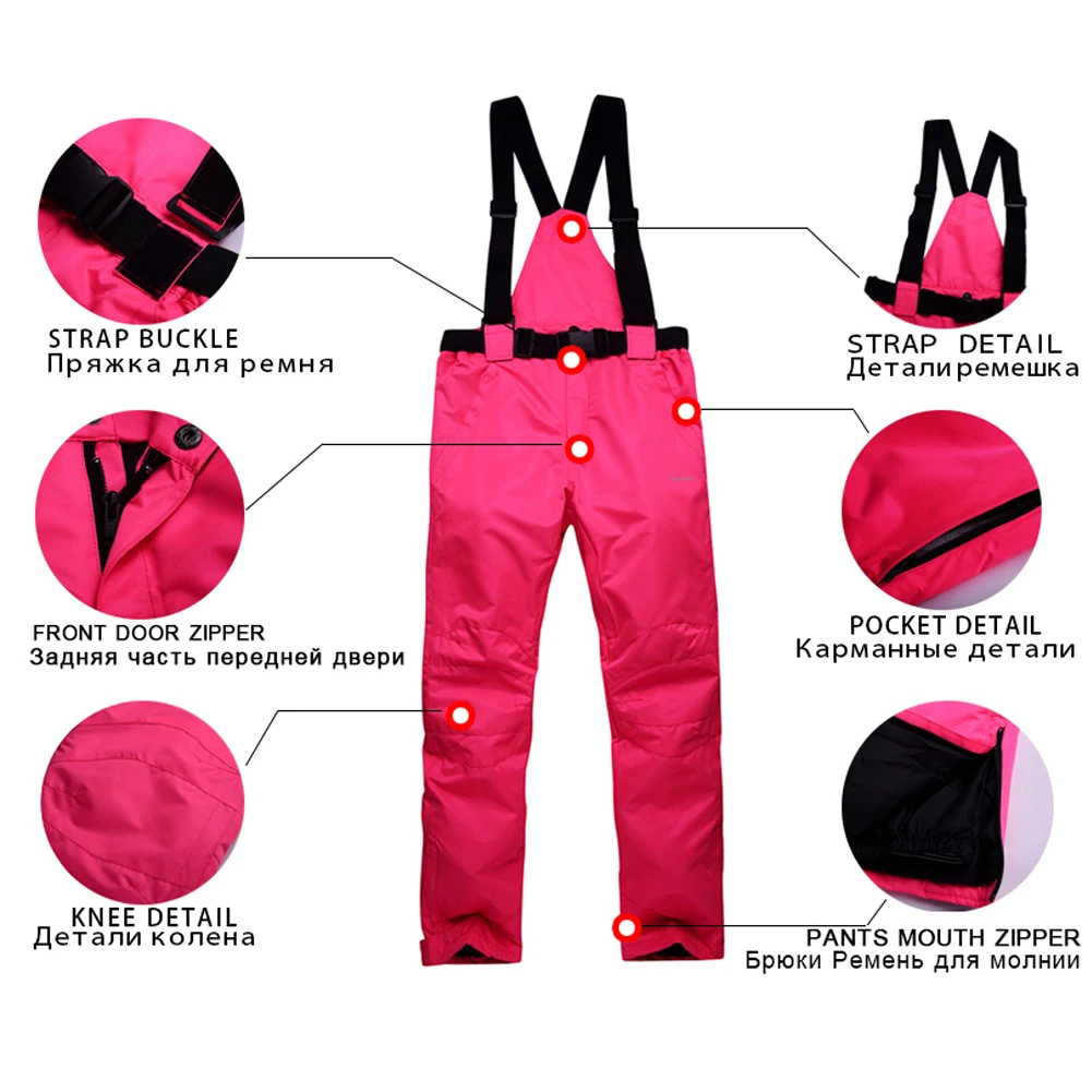 Winter Children's Ski Suit,2-Piece Warm Ski Jacket + Trousers,Girls Boys Snowsuits,Waterproof Snow Jacket,Kids Snowboarding Set