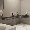 No-Drill Clear Wall Caddy, Light Luxury Style Glacier Pattern Suction Cup Shelf, Drill-Free, Removable, Multifunctional Triangle 6
