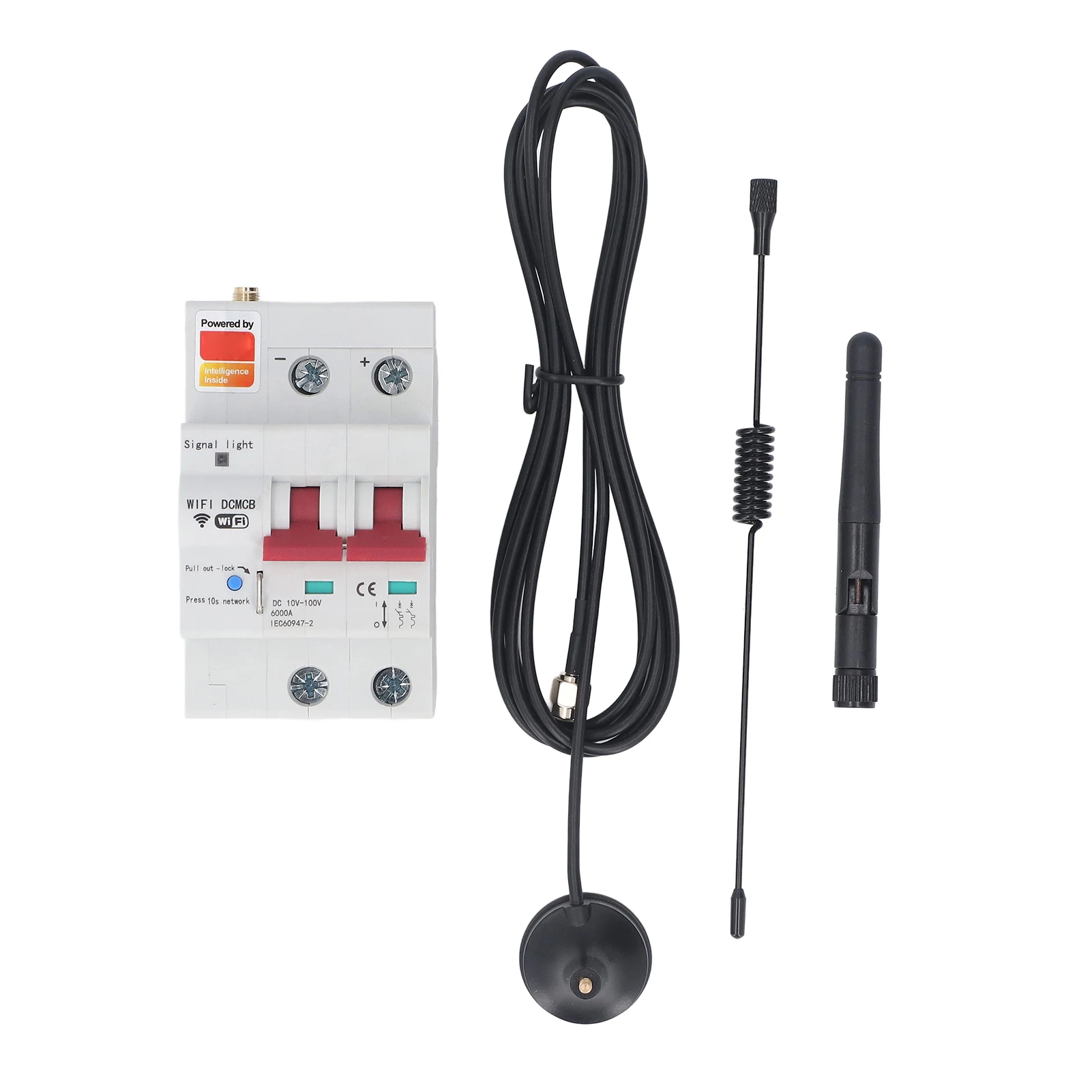 Smart DC Circuit Breaker 2P APP Control Voice Control WiFi Circuit Breaker with Safety Lock DC10-100V Smart Switch Circuit Breaker