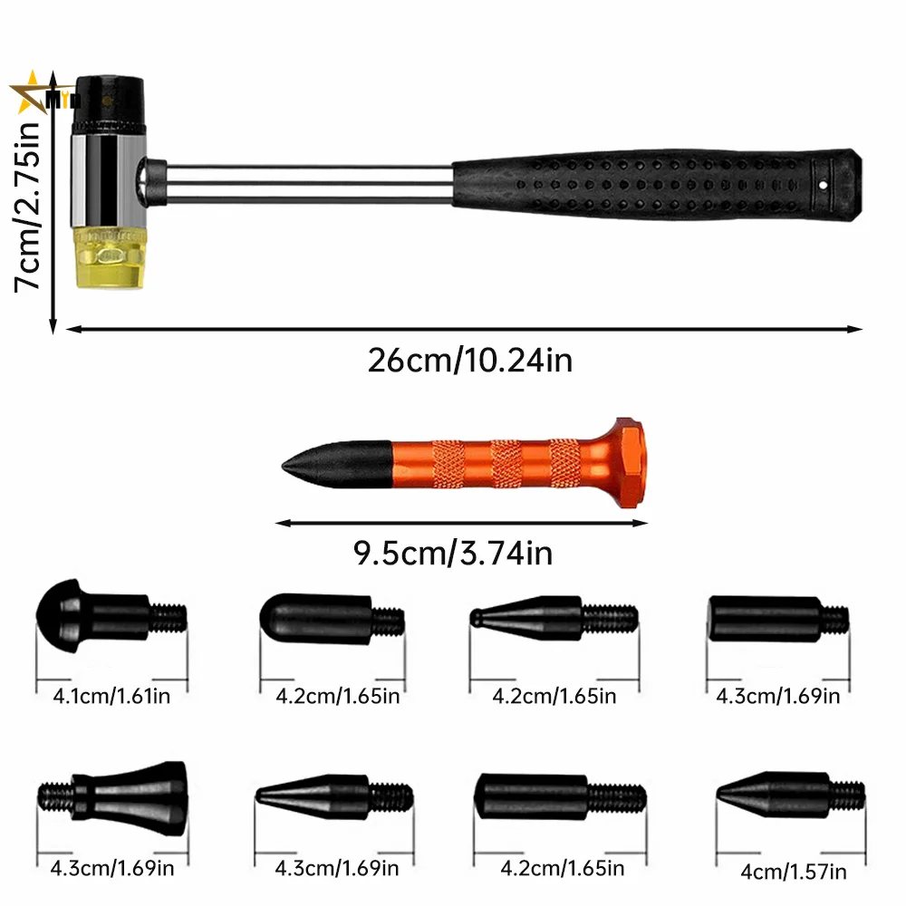 Car Dent Hammer Repair Dings Removal Tools Hail Bulge Remover Tap Down Pen Auto Sheet Metal Set Accessories Repair Tool claw hammer