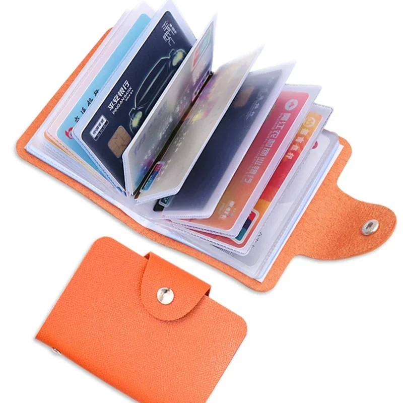 Card Holder Business Card Holder Anti-theft ID Credit Card Holder Fashion Women's 24 Cards Slim PU Leather Pocket Case Coin Purse Wallet