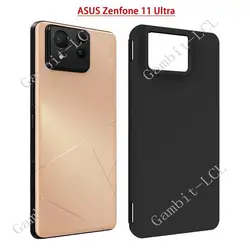 Shockproof Soft Silicone TPU Phone Case with Back Ring Holder Bracket - Zenfone 11 Ultra (TPU Case Black)
