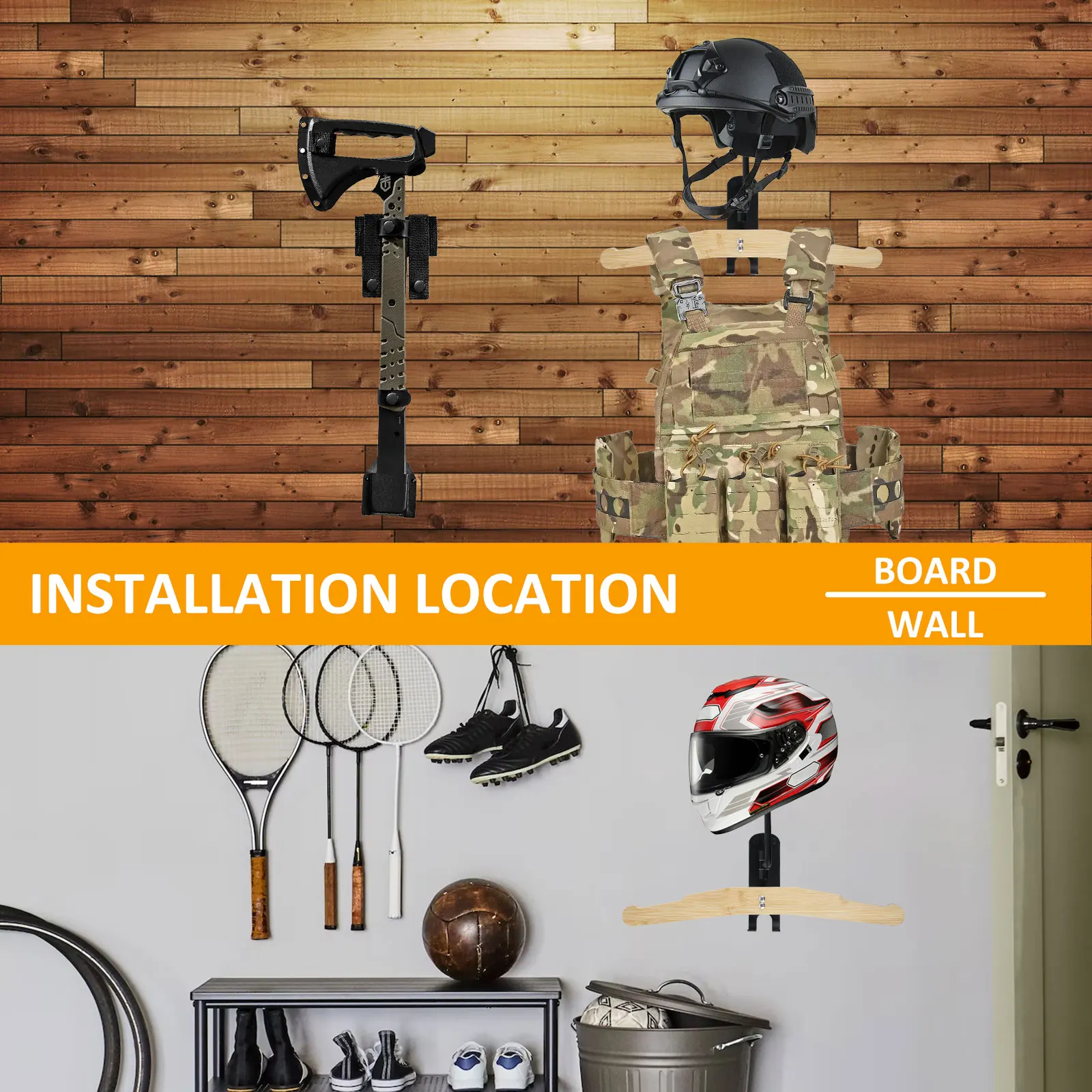 Aluminium Wall Mounted Motorcycle Helmet Storage Rack