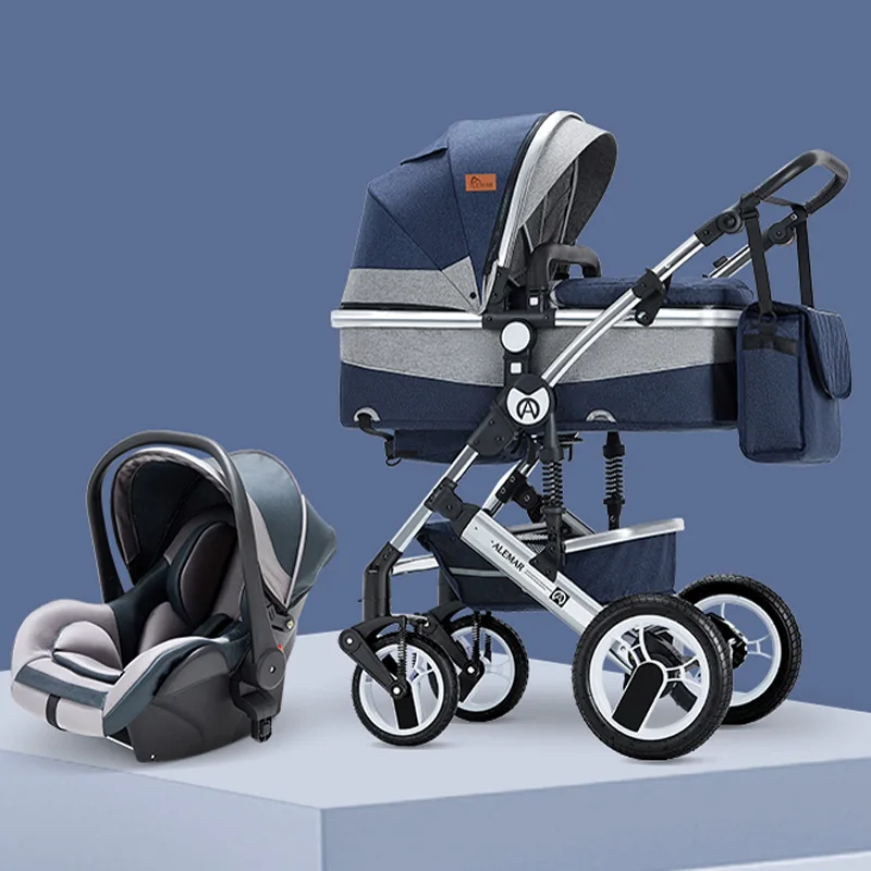 Baby stroller 3 in 1 high landscape car stroller bassinet newborn portable travel baby carriage