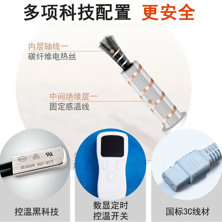 Description Picture 4 of itemSkin Friendly Cotton Linen Mugwort Wool Hot Compress Mattress Whole Body Universal Electric Heating Moxibustion Blanket