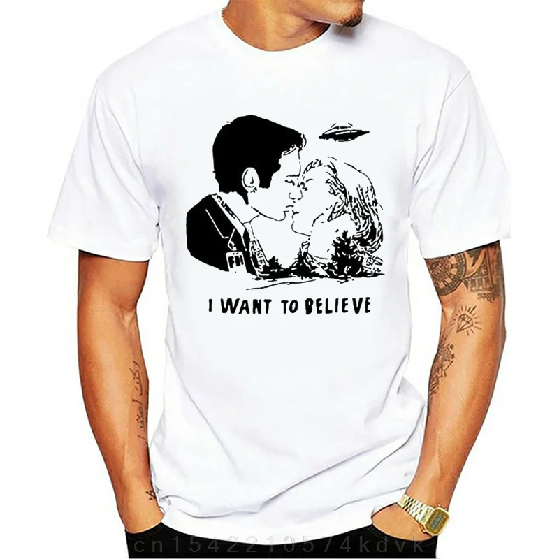 X-Files T Shirt Uomo Grossisti I Want To Believe Magliette Moda Maschile Ufo Tees Summer Kiss Top Cloth Ringer Tee Hip Hop