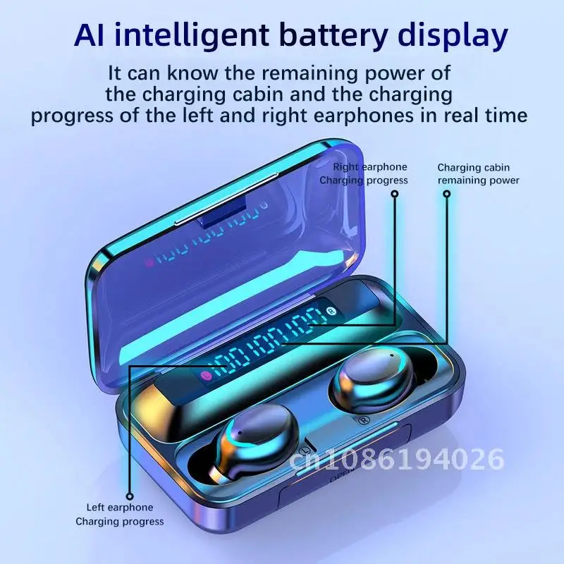 

Wireless Bluetooth Earphones with Mic Sports Waterproof TWS Touch Control Headsets Earbuds Phone Wireless Bluetooth Headphones