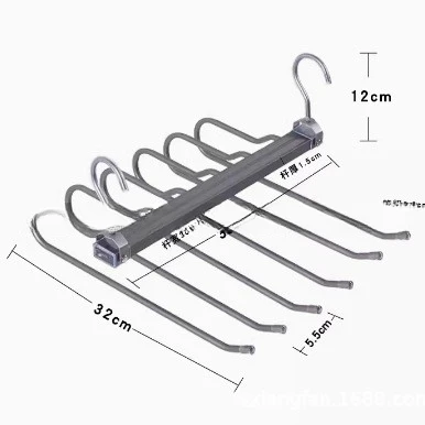 Aluminum Pants Hangers,Space Saving Jeans Scarf Organizer,Multi-Functional Closet Heavy Rack for Slacks Skirt Trousers