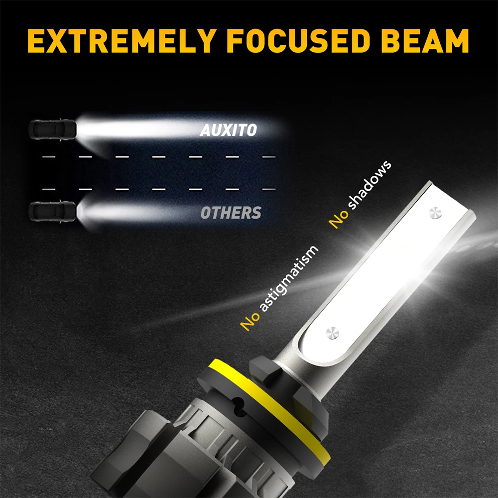 AUXITO 2개입 H27W H27 880 LED 안개등 캔버스 H27W/1 880 LED 전구 자동차 안개등 주행등 DRL 오류 없음 12V 6500K 백색 3000K 황색