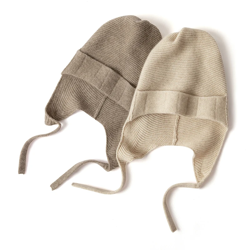 

Women Cashmere Beanie Hat Autumn Winter Solid Comfortable Warm Hat With Earflaps 2023 New Soft Female Skullies Cap