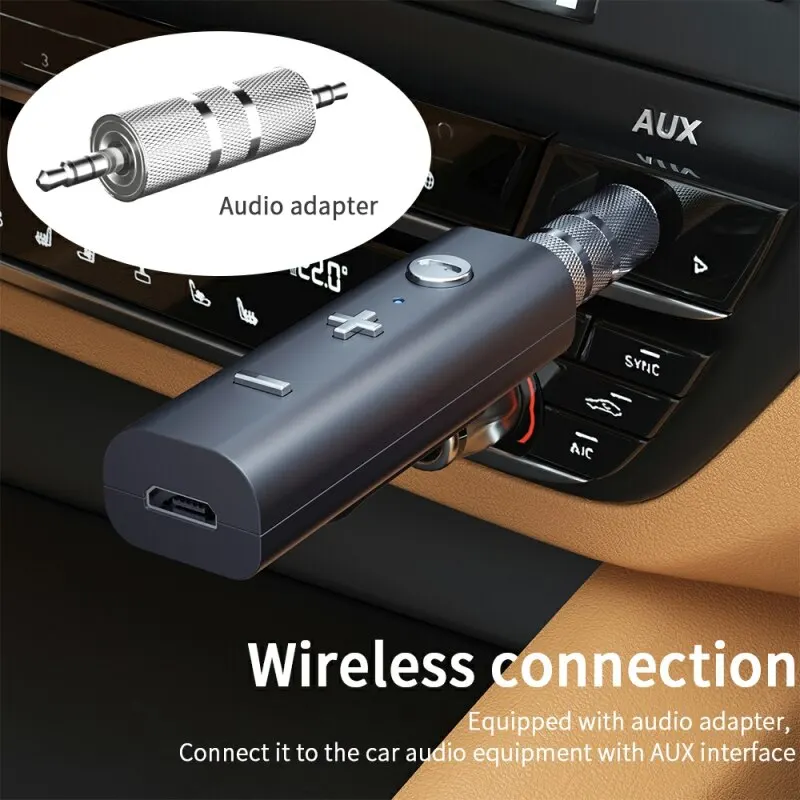 Bluetooth Adapter Bluetooth Audio Receiver Audio Adapter Bluetooth Aux Adaptor Essager Bluetooth 5.0 Receiver For 3.5mm Jack Earphone Wireless Adapter Bluetooth Aux Audio Music Transmitter For Headphone